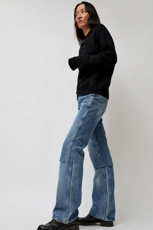 No.6 Store Layered Denim Jeans in Washed Blue