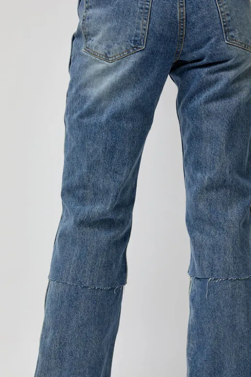 No.6 Store Layered Denim Jeans in Washed Blue