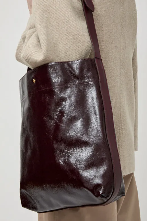 No.6 Store Le Enzo Crispy Bag in Bordeaux and Crispy Cerise Noire
