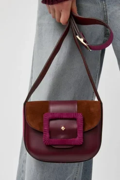 No.6 Store Le June Bi-Mat Bag in Bordeaux and Choco Camp and Cardinal