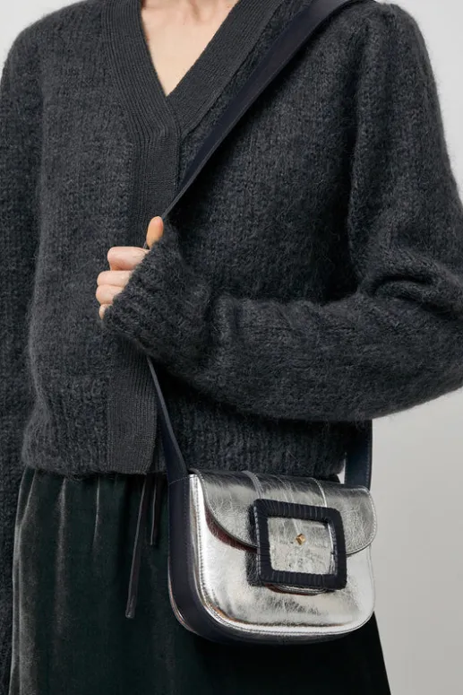 No.6 Store Le June Laminato Bag in Laminato Argent and Marine