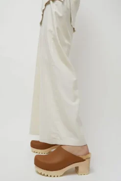 No.6 Store Liza Clog on Mid Tread in Palomino with Ink Aviator Shearling