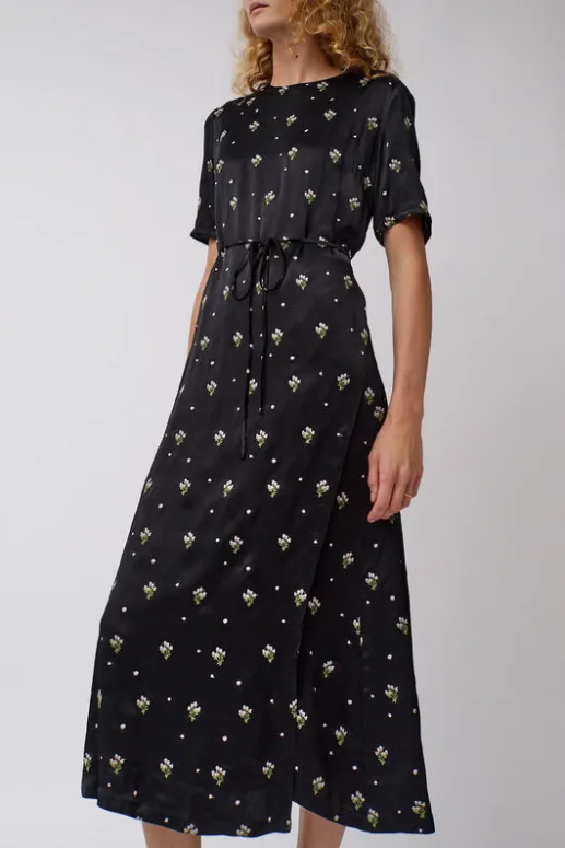 No.6 Store Lola Dress in Black Embroidered
