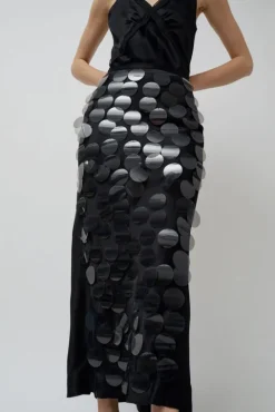 No.6 Store Long Sequin Skirt in Black