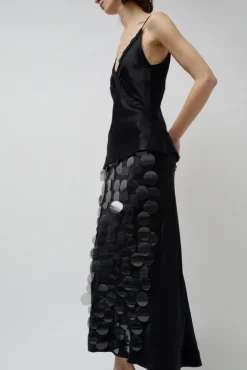 No.6 Store Long Sequin Skirt in Black