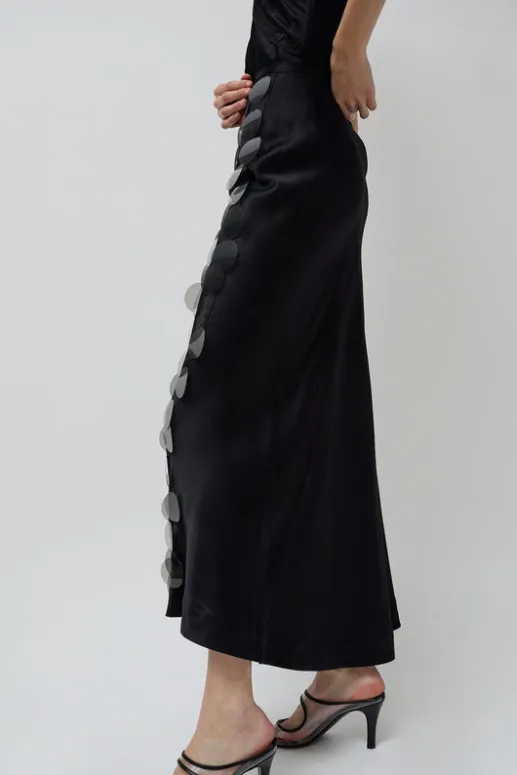 No.6 Store Long Sequin Skirt in Black