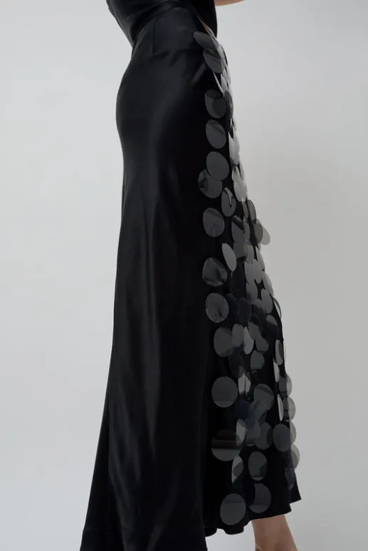 No.6 Store Long Sequin Skirt in Black