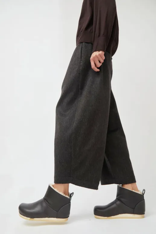 No.6 Store Low Shearling Clog Boot on Flat Bendable Base in Java