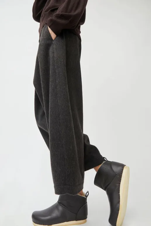 No.6 Store Low Shearling Clog Boot on Flat Bendable Base in Java