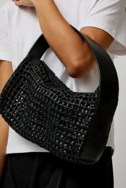 No.6 Store Macrame Mesh Bag in Black