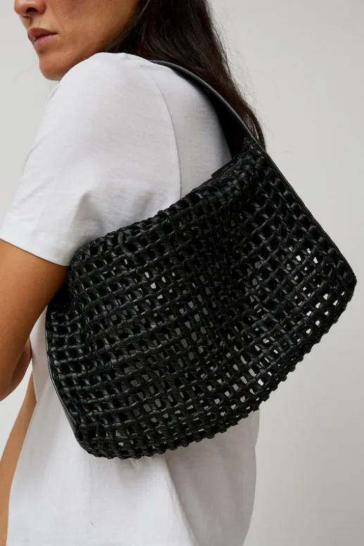 No.6 Store Macrame Mesh Bag in Black