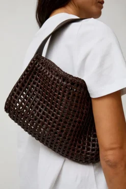 No.6 Store Macrame Mesh Bag in Chocolate