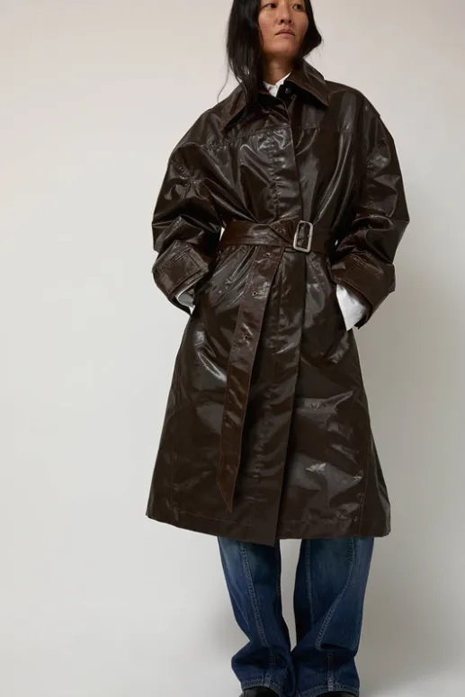 No.6 Store Manso Mackintosh Coat in Brown