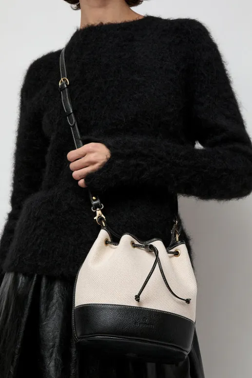 No.6 Store Marini Bucket Bag in Natural and Black