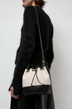 No.6 Store Marini Bucket Bag in Natural and Black