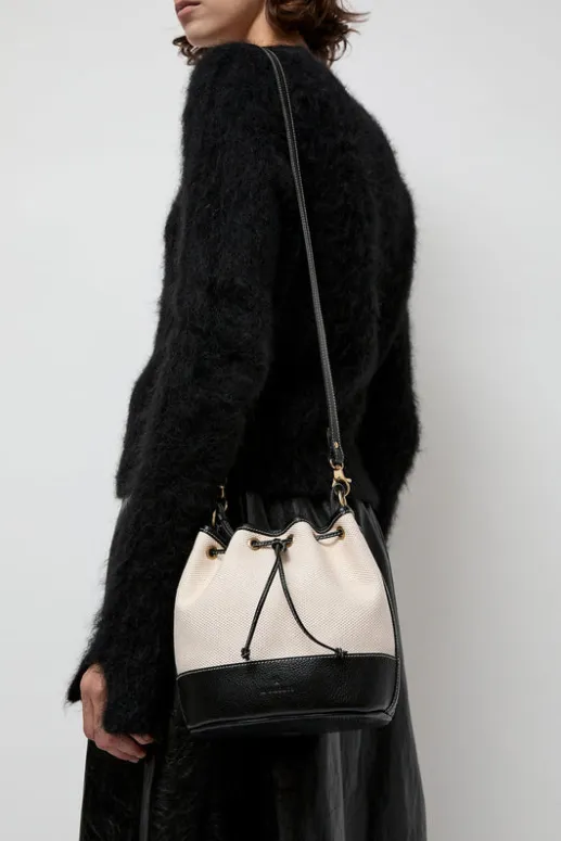 No.6 Store Marini Bucket Bag in Natural and Black
