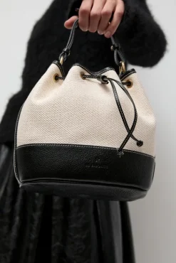 No.6 Store Marini Bucket Bag in Natural and Black