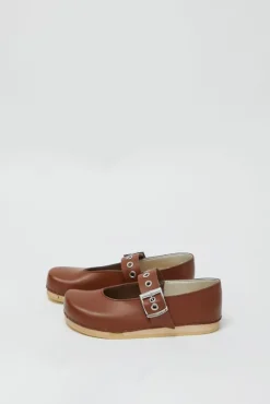 No.6 Store Maryjane Clog on Flat Bendable Base in British Tan