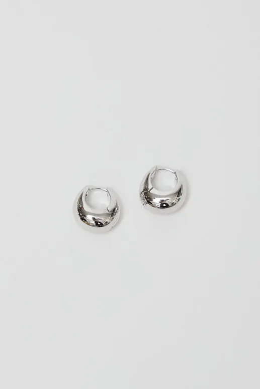 No.6 Store Medium Volume Waterdrop One Touch Earrings in Silver
