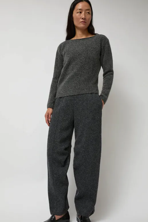 No.6 Store Melange Wool Blend Curve Pants in Grey