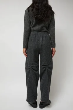 No.6 Store Melange Wool Blend Curve Pants in Grey