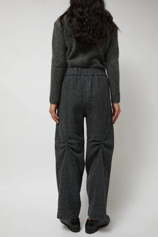 No.6 Store Melange Wool Blend Curve Pants in Grey
