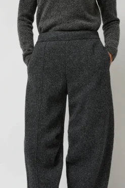 No.6 Store Melange Wool Blend Curve Pants in Grey