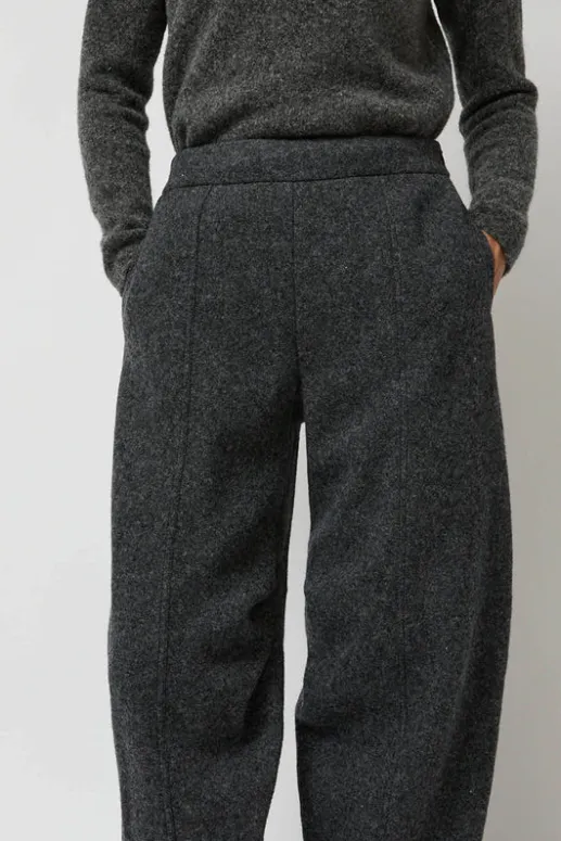 No.6 Store Melange Wool Blend Curve Pants in Grey