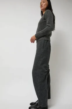 No.6 Store Melange Wool Blend Curve Pants in Grey