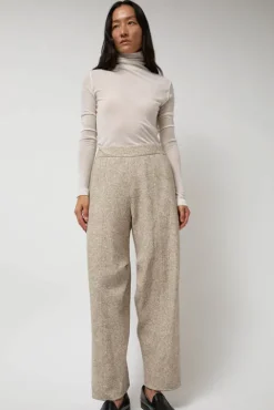 No.6 Store Melange Wool Blend Curve Pants in Ivory