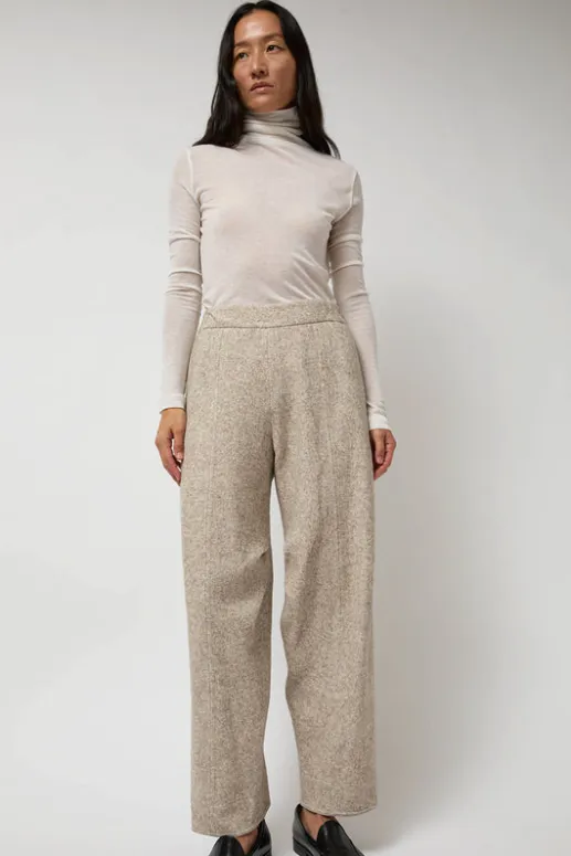 No.6 Store Melange Wool Blend Curve Pants in Ivory