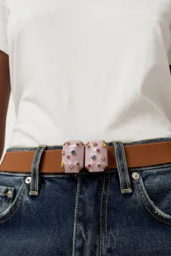 No.6 Store Micro Crystals Belt in Lilac