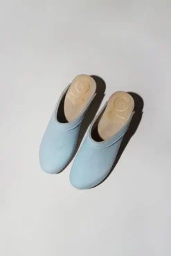 No.6 Store Old School Clog on High Heel in Light Blue