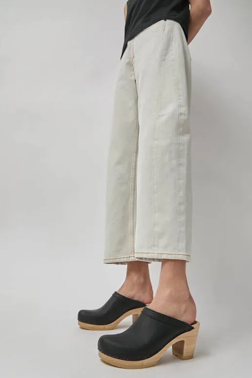 No.6 Store Old School Clog on High Heel in Black
