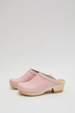 No.6 Store Old School Clog on Mid Heel in Light Pink