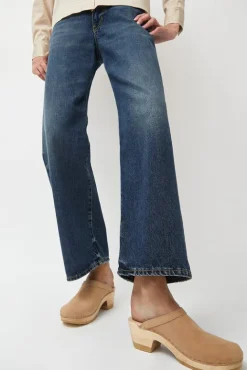 No.6 Store Old School Clog on Mid Heel in Bone