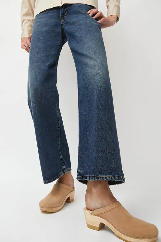No.6 Store Old School Clog on Mid Heel in Bone