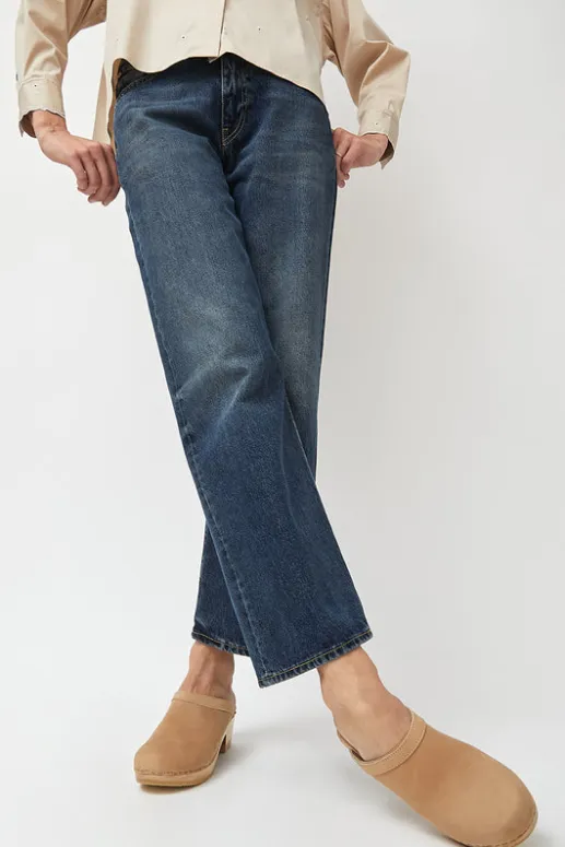 No.6 Store Old School Clog on Mid Heel in Bone
