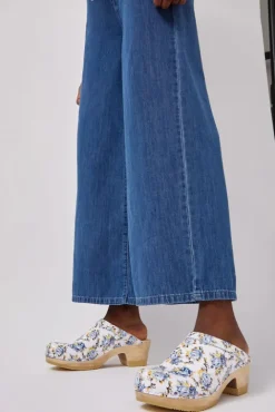 No.6 Store Old School Clog on Mid Heel in Blue Rose Patent