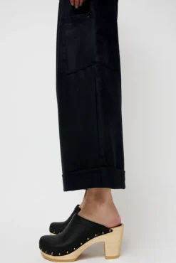 No.6 Store Old School Studded Clog on High Heel in Black