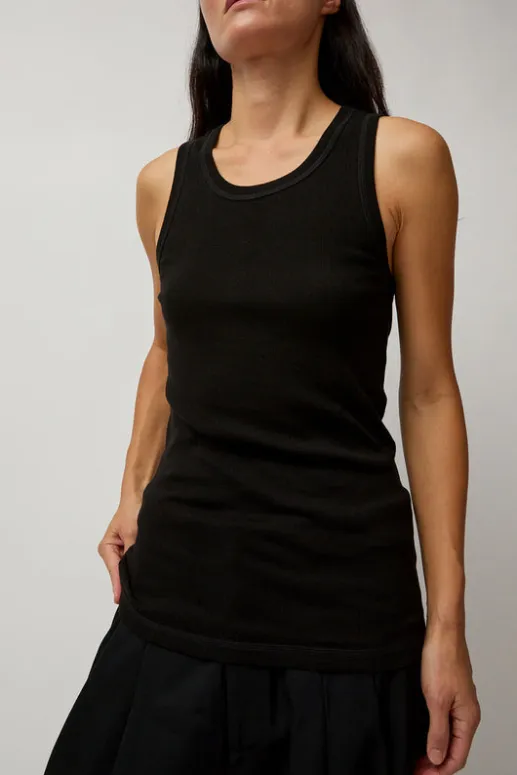 No.6 Store Organic Cotton Soft Rib Singlet in Black