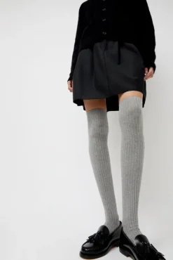 No.6 Store Overknee Socks in Grey Melange