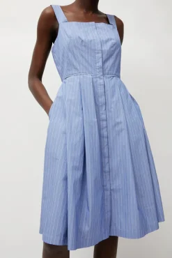 No.6 Store Party Dress in Wedgewood and White Stripe