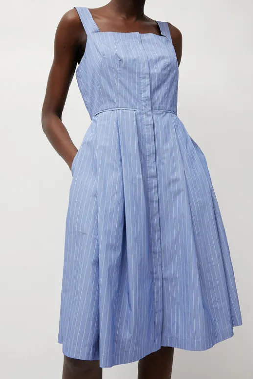 No.6 Store Party Dress in Wedgewood and White Stripe