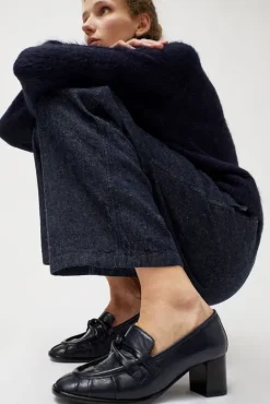 No.6 Store Philippe Heeled Loafer in Navy