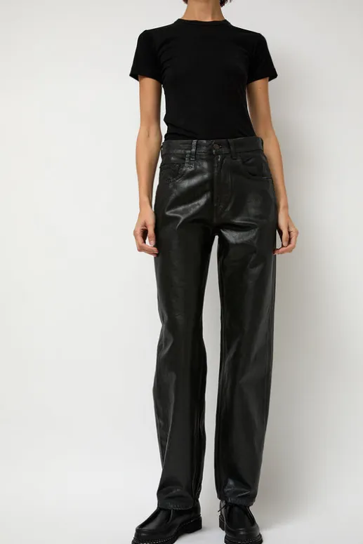 No.6 Store Pitched Baggy Jeans in Black Blue