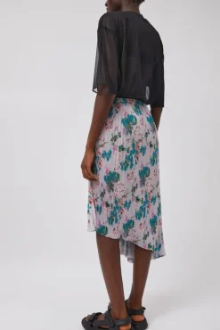 No.6 Store Pleated Asymmetric Skirt in Floral