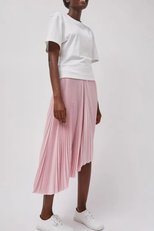 No.6 Store Pleated Asymmetric Skirt in Pink