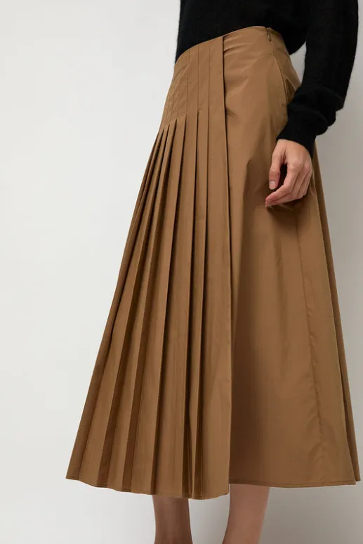 No.6 Store Pleated Wrap Skirt in Khaki