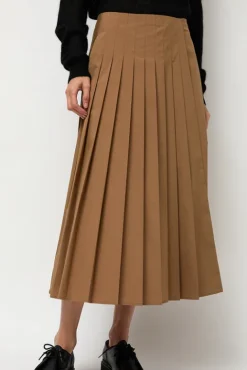 No.6 Store Pleated Wrap Skirt in Khaki